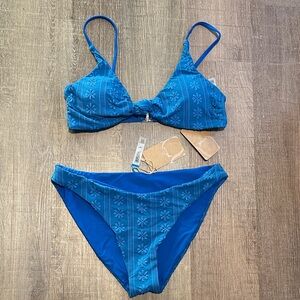Berlook Blue Jaquard Bikini Set